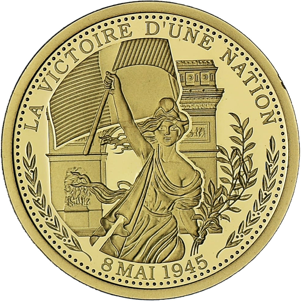 Francia, medalla, Victoire 8 Mai 1945, BE, FDC, Oro
