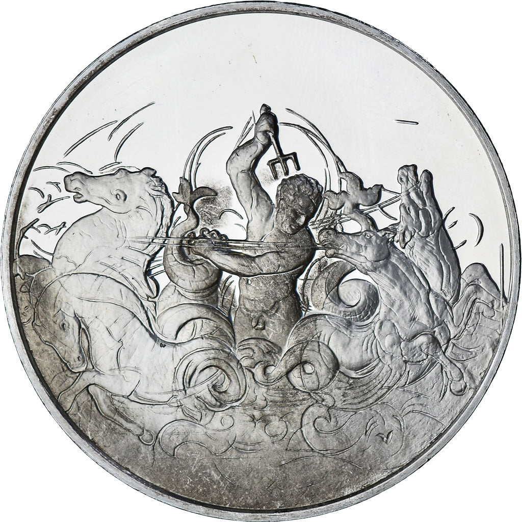 France, Médaille, Léonard de Vinci, Neptune et quatre chevaux, Proof, SPL