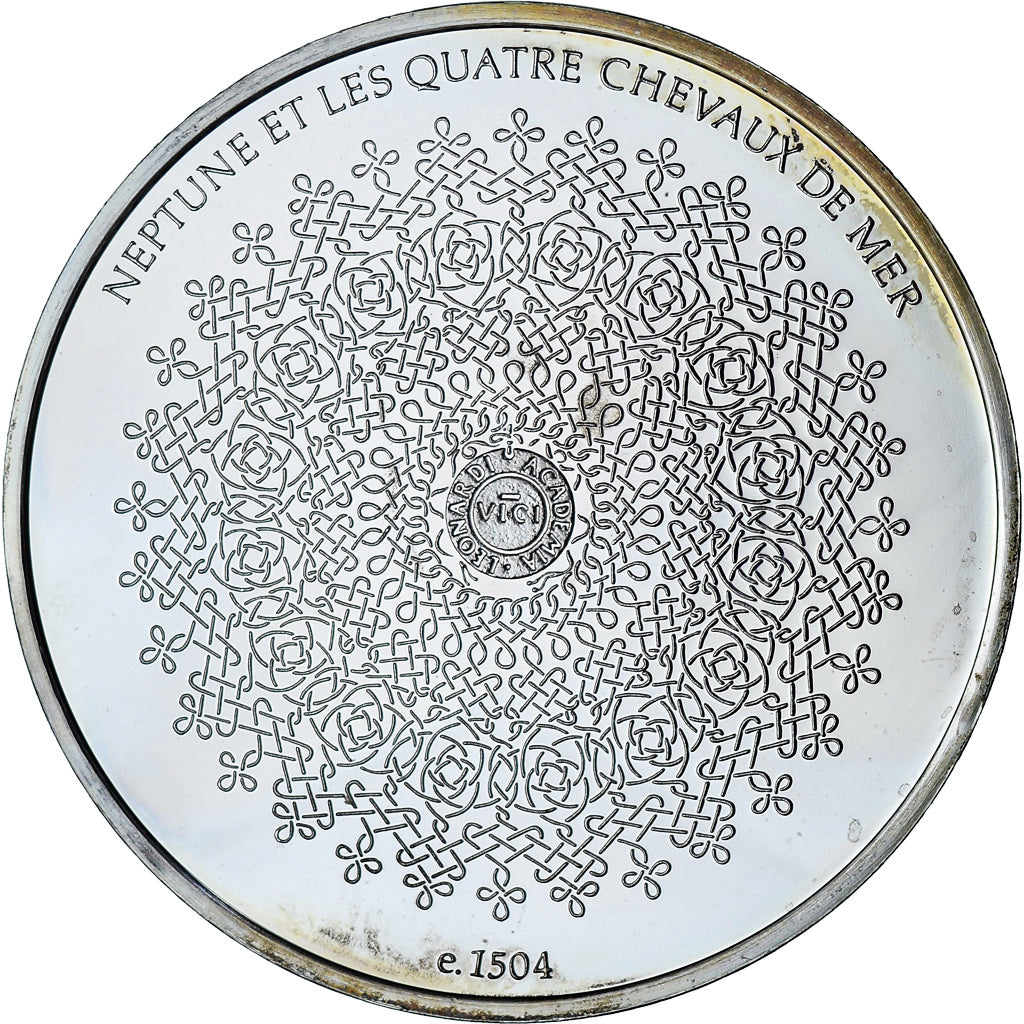 France, Médaille, Léonard de Vinci, Neptune et quatre chevaux, Proof, SPL