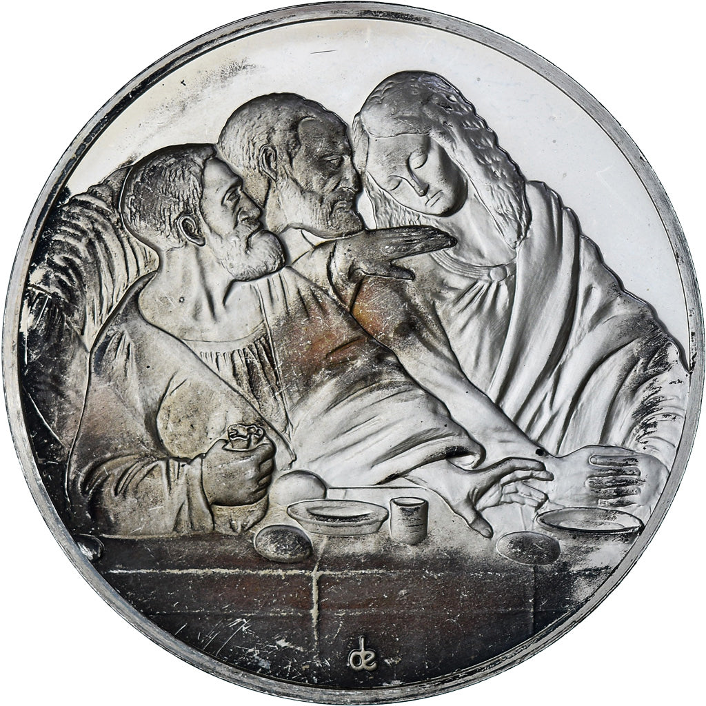 France, Médaille, Léonard de Vinci, détail de la Cène, Proof, SUP+, Argent