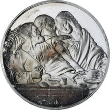 France, Médaille, Léonard de Vinci, détail de la Cène, Proof, SUP+, Argent