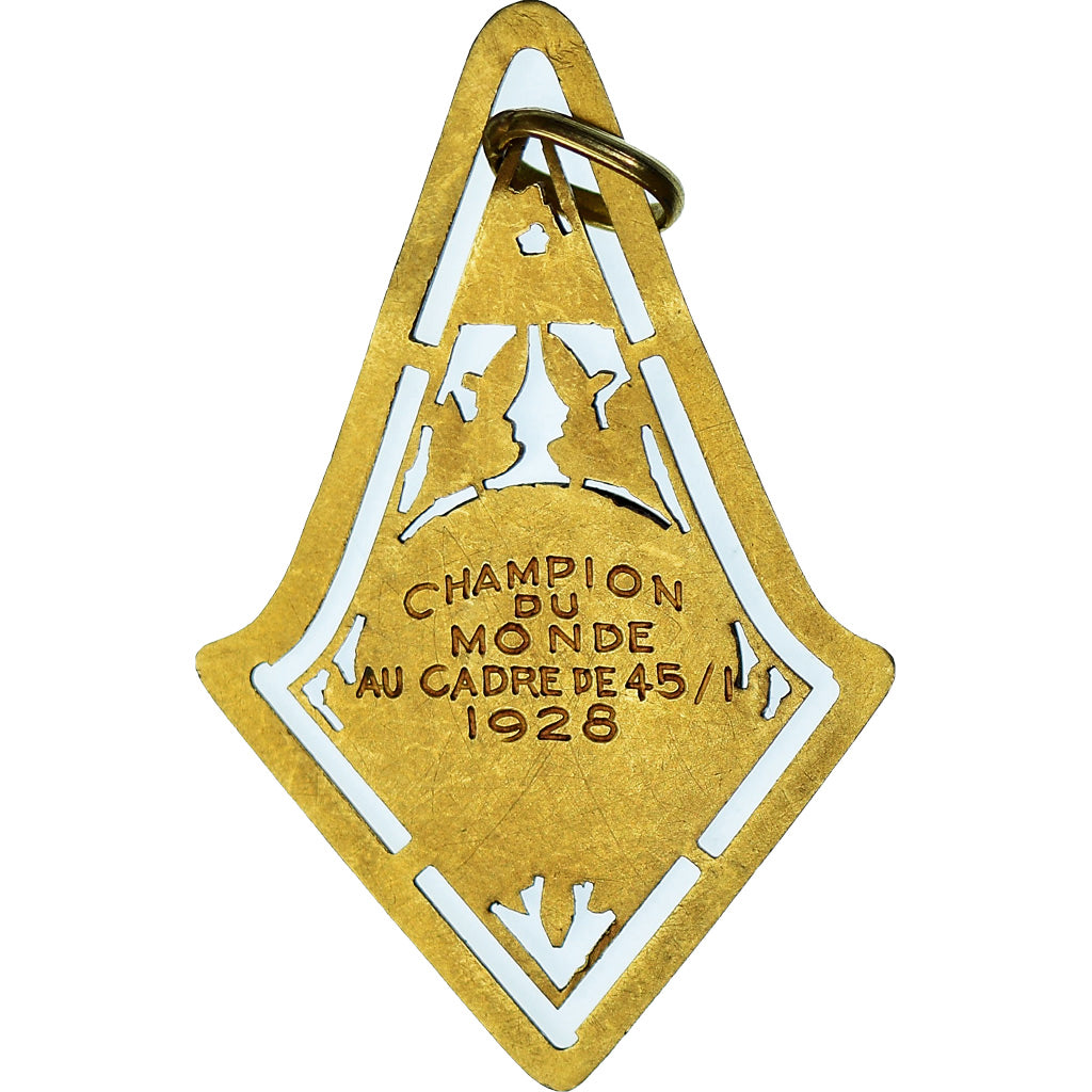Francja, medal, Champion du Monde de billard, 1928, AU(50-53), Złoto