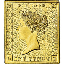 Frankreich, Medaille, Postage, One Penny, Monnaie De Paris, VZ, Gold