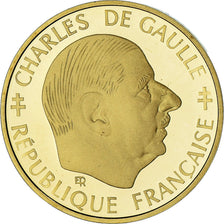France, Charles de Gaulle, Franc, 1988, Paris, BE, FDC, Or, Gadoury:475, KM:979