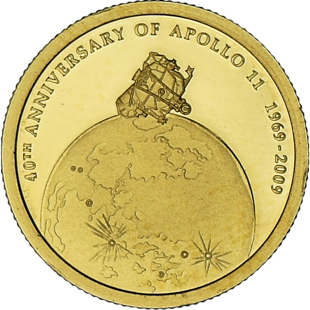 Cook Islands, Elizabeth II, Apollo 11, 10 Dollars, 2009, BE, MS(65-70), Gold