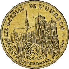 France, 1 écu d'Amiens, Cathédrale d'Amiens, 1994, AU(55-58), Brass