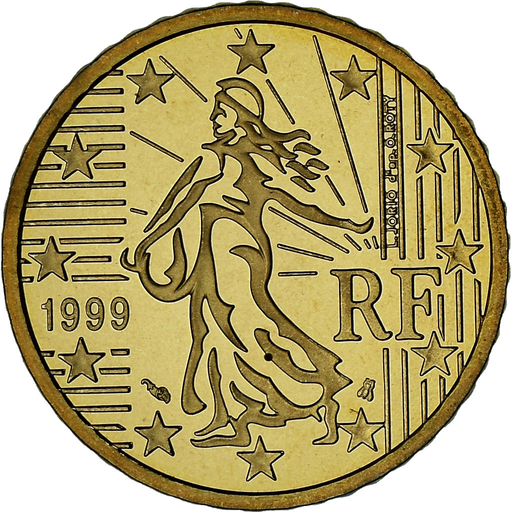 France, 50 Euro Cent, 1999, Paris, BE, MS(65-70), Brass, KM:1287