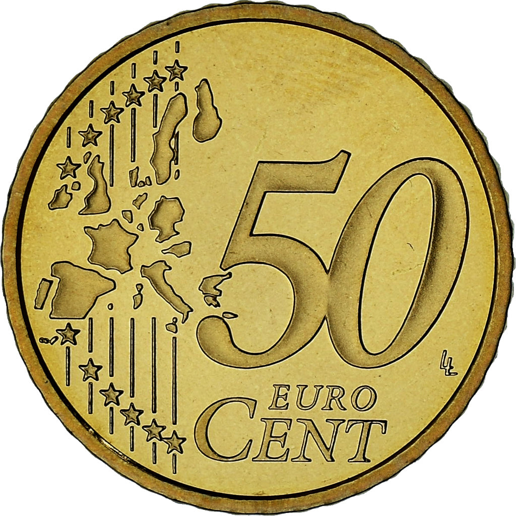 France, 50 Euro Cent, 1999, Paris, BE, MS(65-70), Brass, KM:1287