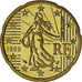France, 20 Euro Cent, 1999, Paris, BE, MS(65-70), Brass, KM:1286