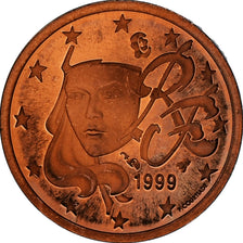 Frankreich, Euro Cent, 1999, Paris, BE, STGL, Copper Plated Steel, KM:1282