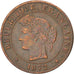 FRANCE, Cérès, Centime, 1872, Bordeaux, KM #826.2, EF(40-45), Bronze, Gadoury #.