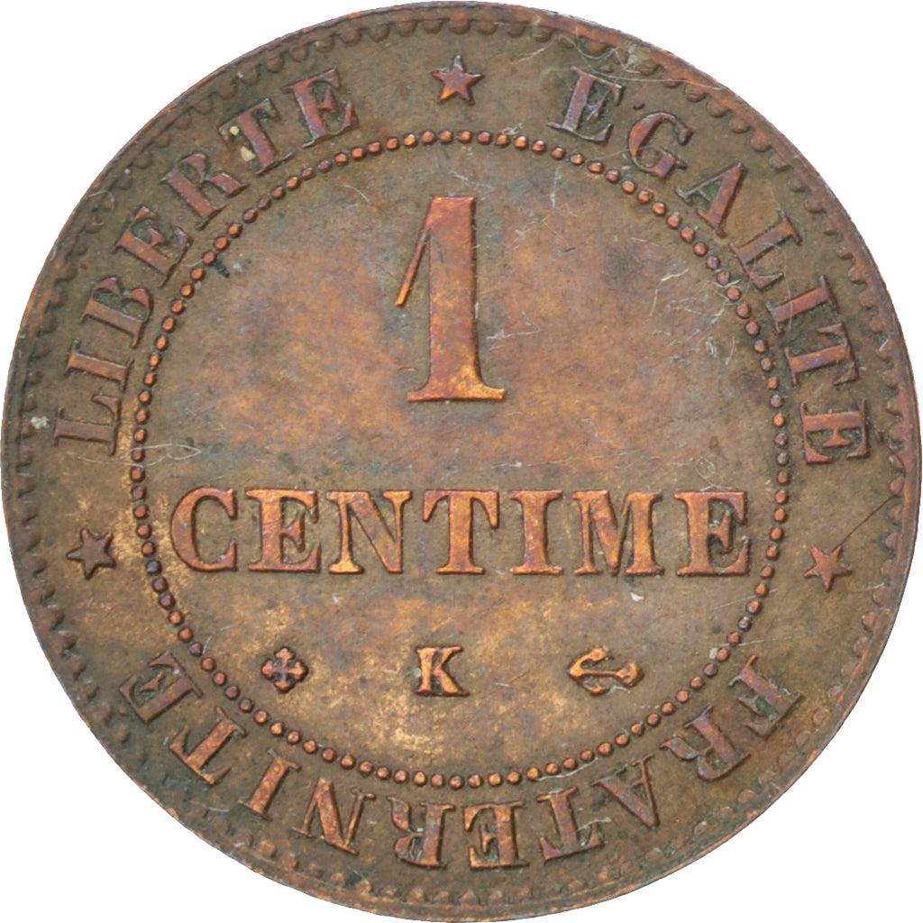 FRANCE, Cérès, Centime, 1872, Bordeaux, KM #826.2, EF(40-45), Bronze, Gadoury #.