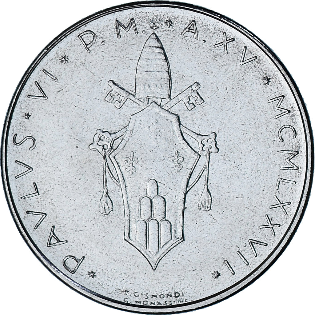 Vatican, Paul VI, 100 Lire, 1977 - Anno XV, Roma, BU, MS(65-70), Silver, KM:122