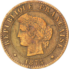 FRANCE, Cérès, Centime, 1875, Paris, KM #826.1, EF(40-45), Bronze, Gadoury #88,