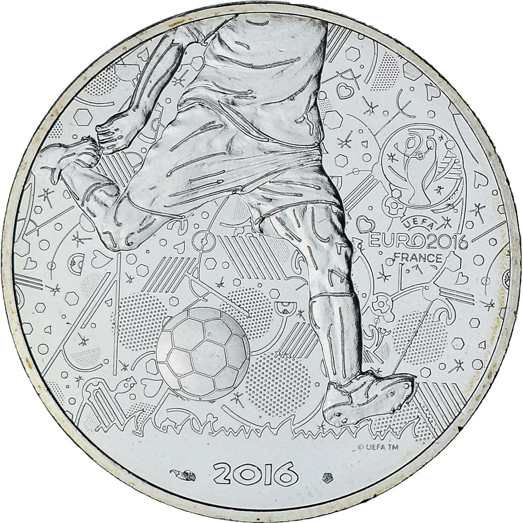 France, 10 Euro, UEFA Euro 2016, 2016, Monnaie de Paris, FDC, Argent