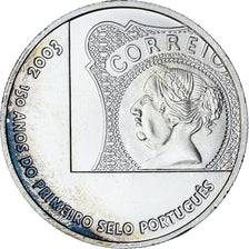 Portugal, 5 Euro, Premier timbre portugais, 2003, Lisbonne, SUP, Argent, KM:749