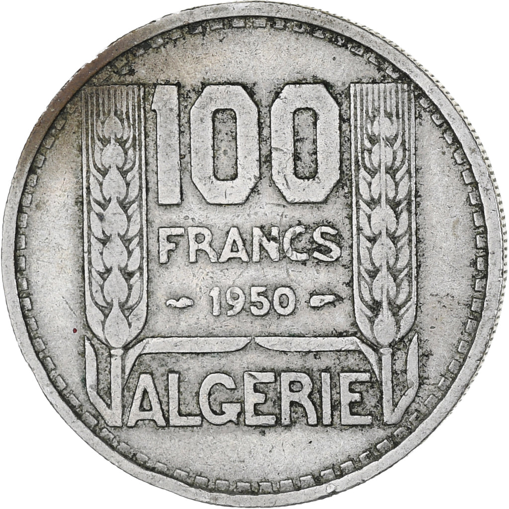 Algeria, Turin, 100 Francs, 1950, Paris, VF(30-35), Copper-nickel, KM:93