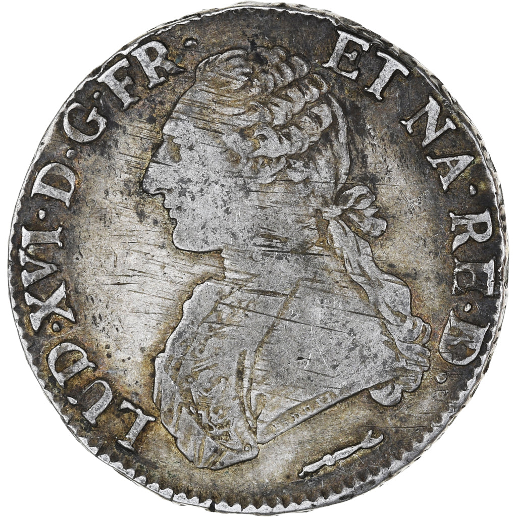 France, Louis XVI, Écu de Béarn aux branches d'olivier, 1783, Pau, TB+