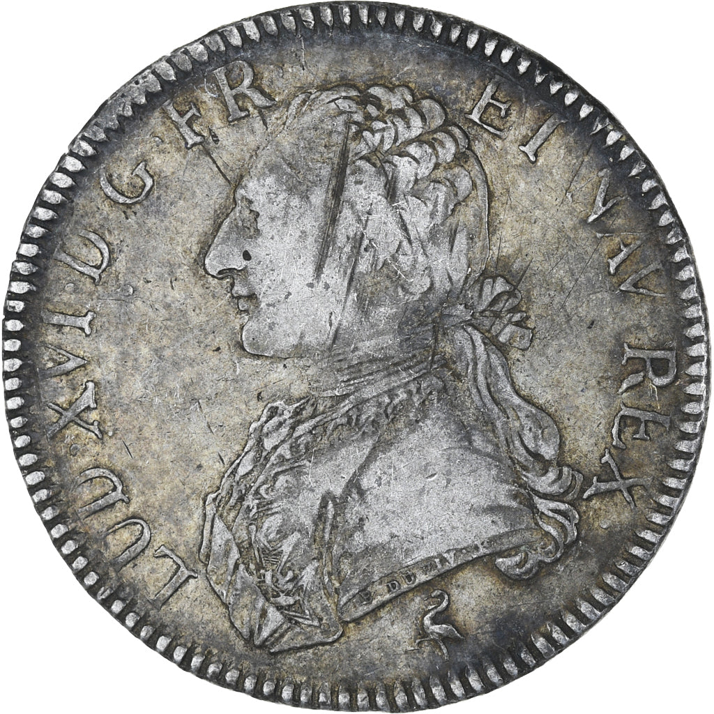 France, Louis XVI, Ecu aux branches d'olivier, 1775, Paris, TB+, Argent