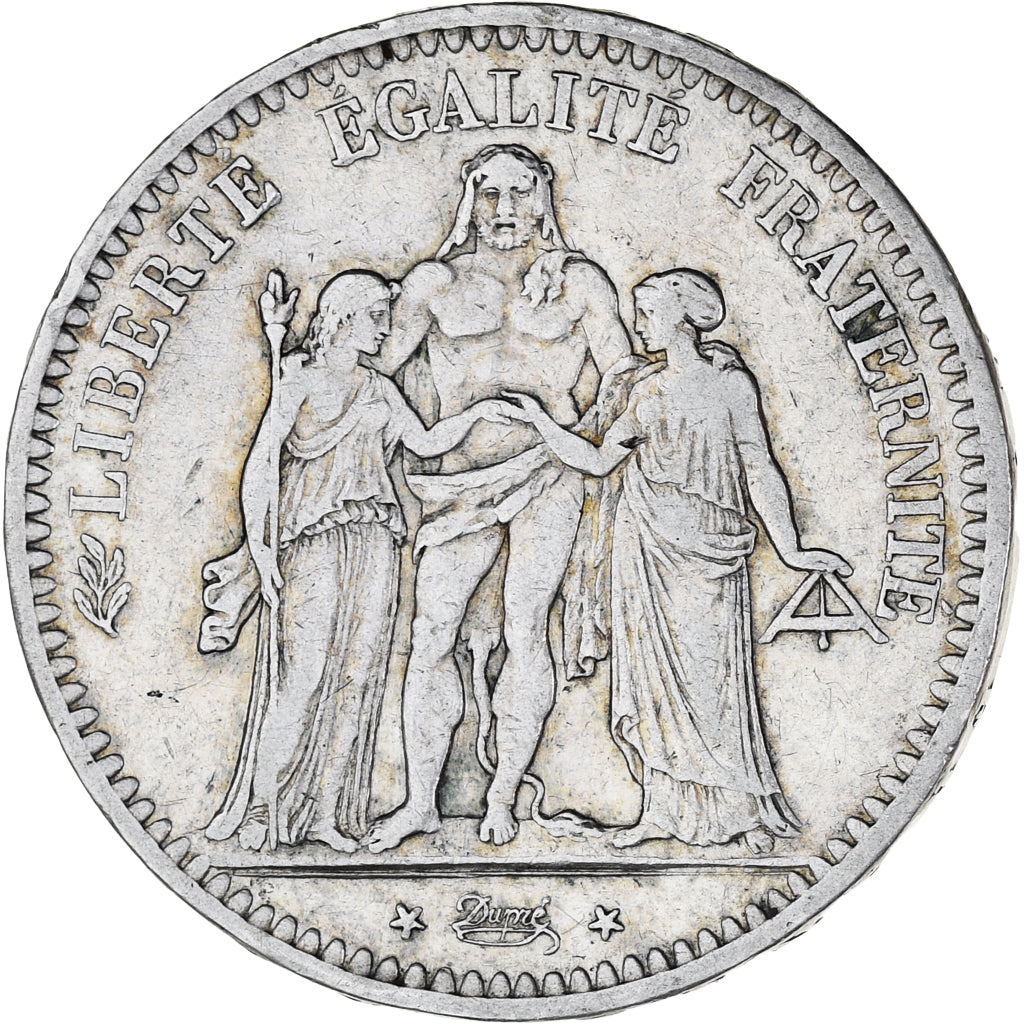 França, Hercule, 5 Francs, 1849, Paris, VF(30-35), Prata, KM:756.1, Gadoury:683