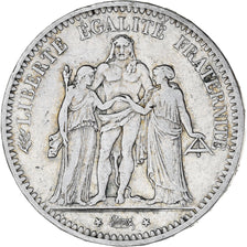França, Hercule, 5 Francs, 1849, Paris, VF(30-35), Prata, KM:756.1, Gadoury:683