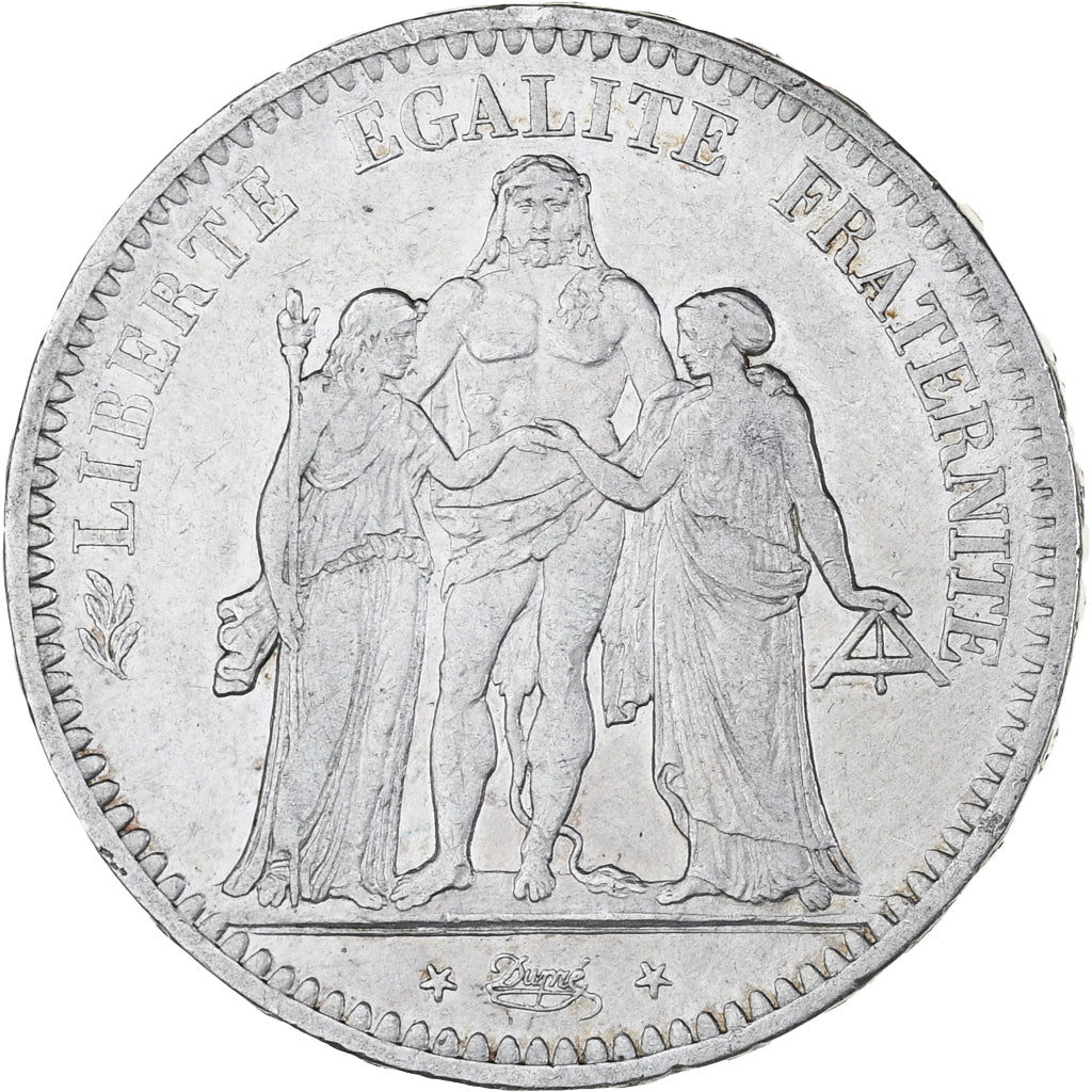 France, Hercule, 5 Francs, 1848, Paris, VF(30-35), Silver, KM:756.1, Gadoury:683