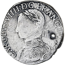 France, Charles IX, Teston, 1565, La Rochelle, VF(30-35), Silver, Gadoury:429