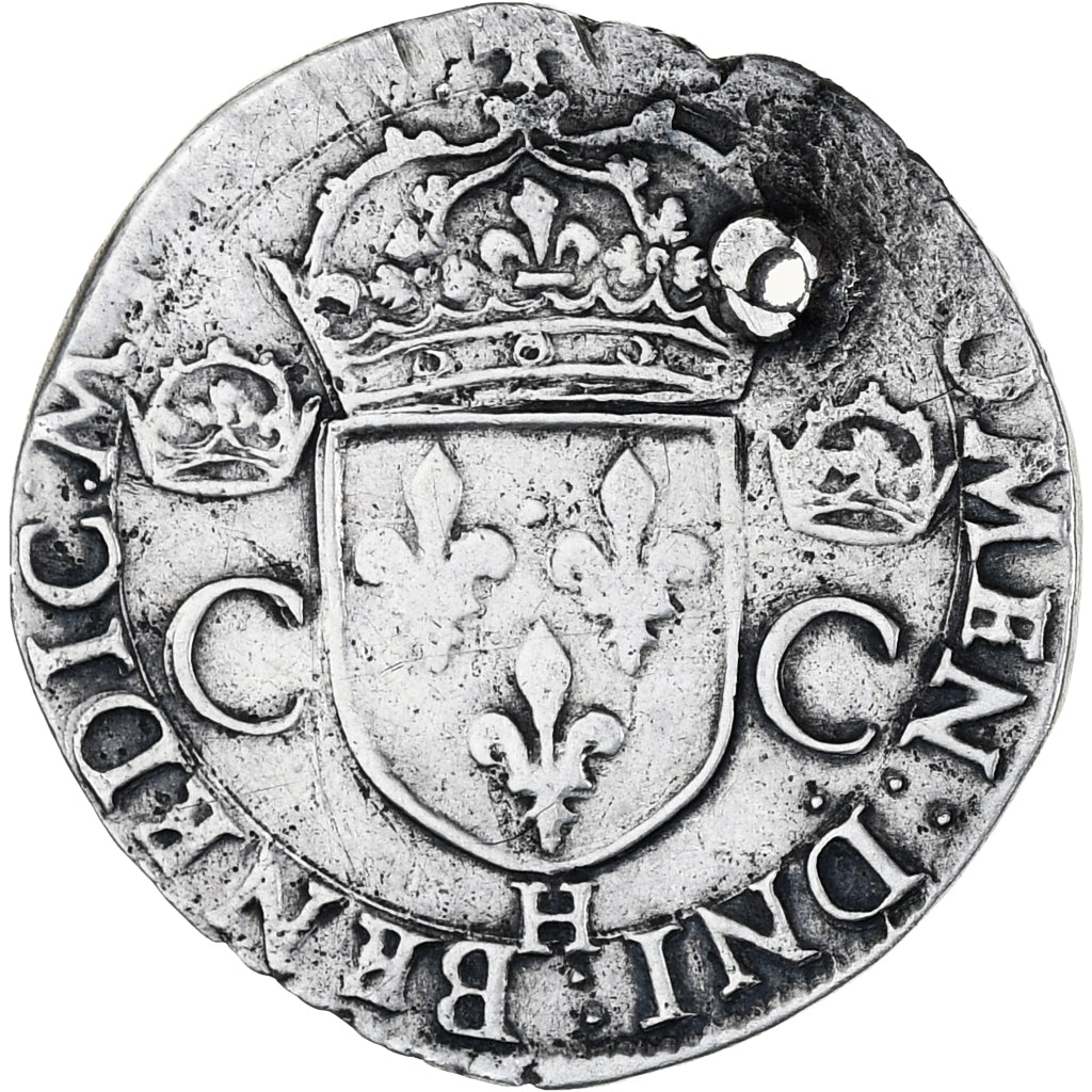 France, Charles IX, Teston, 1565, La Rochelle, VF(30-35), Silver, Gadoury:429