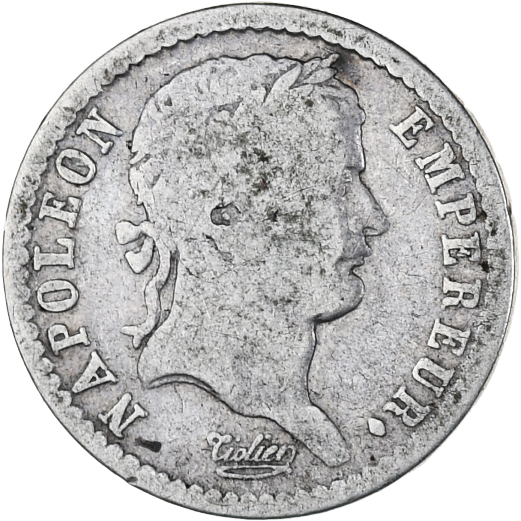 France, Napoleon I, 1/2 Franc, 1808, Paris, VF(20-25), Silver, KM:680