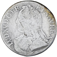 France, Louis XV, 1/5 Écu aux branches d'olivier, 1726, Lyon, VF(20-25)