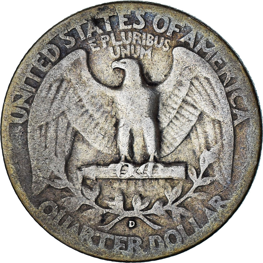 United States, Washington, Quarter, 1944, Denver, VF(20-25), Silver, KM:164