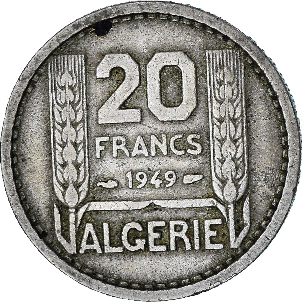 Algeria, Turin, 20 Francs, 1956, Paris, EF(40-45), Copper-nickel, KM:91