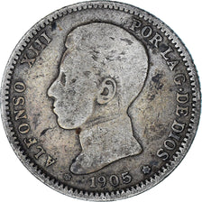Spain, Alfonso XIII, Peseta, 1905, Madrid, VF(20-25), Silver, KM:721