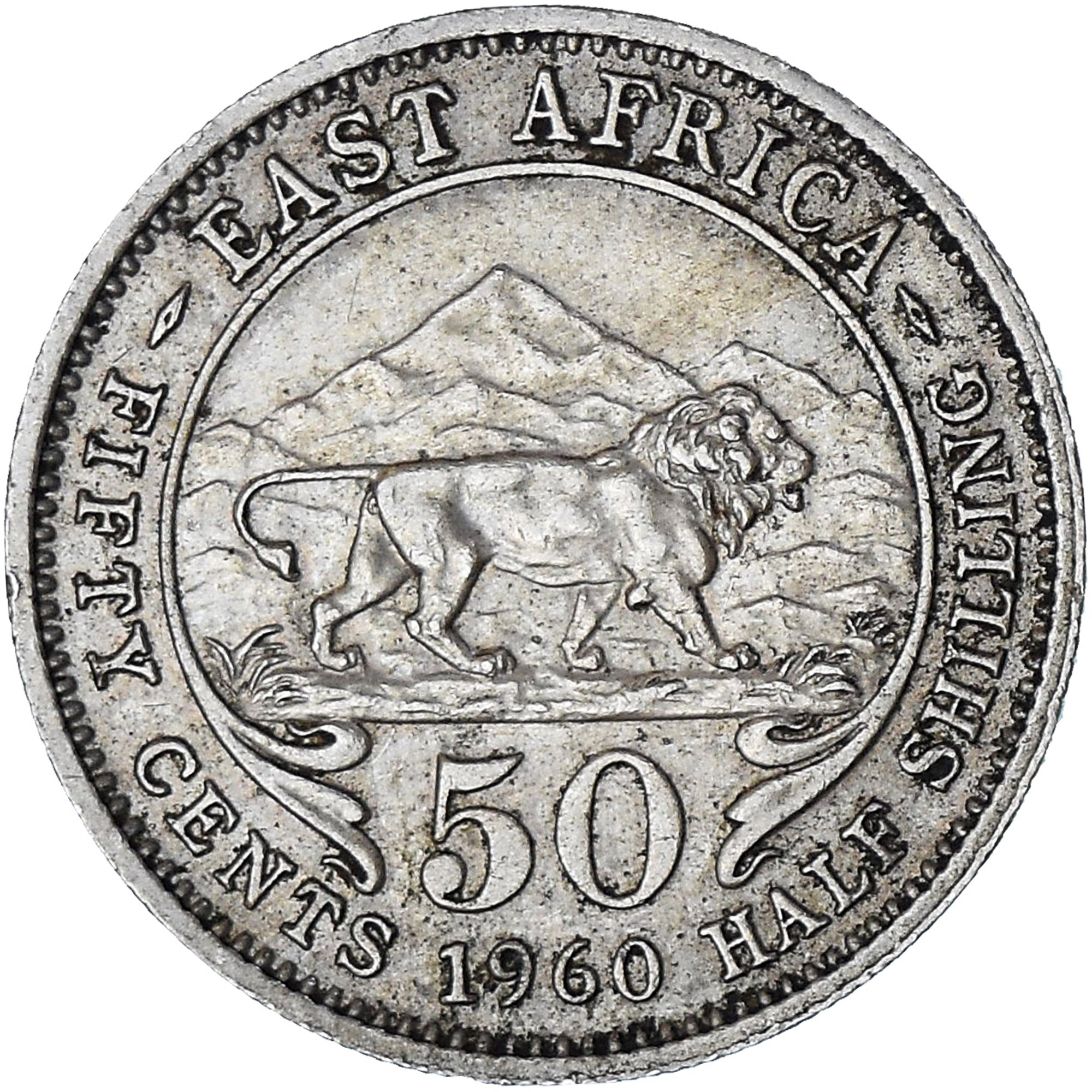 Afrique Orientale, Elizabeth II, 50 Pence, 1960, Londres, TTB, Cupro-nickel