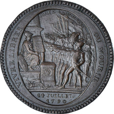 France, Monneron de 5 Sols, 1792, EF(40-45), Bronze