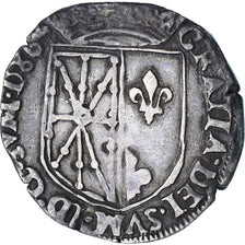 France, Henri II, 1/4 d'écu de Navarre, 1586, Saint-Palais, EF(40-45), Silver