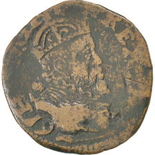 FRANCE, Liard, 1597, Arras, F(12-15), Copper, Boudeau #1984, 4.92