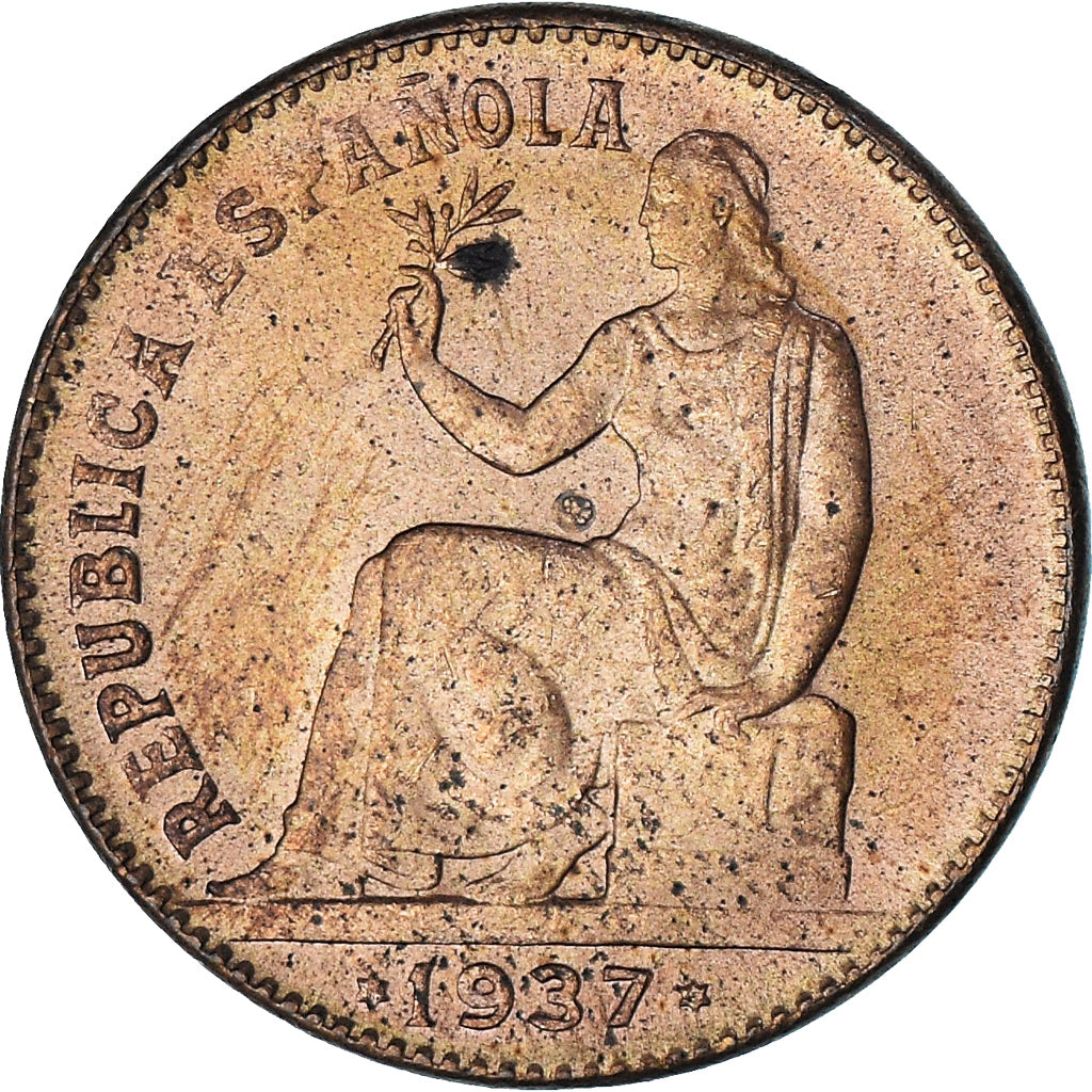 Espagne, 50 Centimos, 1937, SPL, Cuivre, KM:754