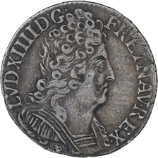 France, Louis XIV, 1/10 Écu aux 3 couronnes, 1710, Lyon, EF(40-45), Silver