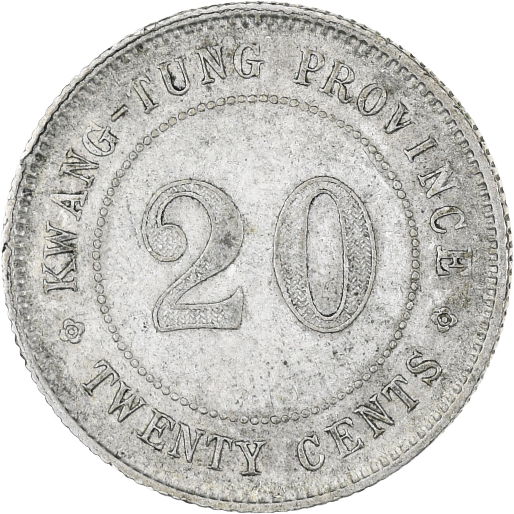China, KWANGTUNG PROVINCE, 20 Cents, 10 (1921), EF(40-45), Silver, KM:423
