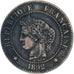 Francja, Cérès, 2 Centimes, 1892, Paris, EF(40-45), Brązowy, KM:827.1