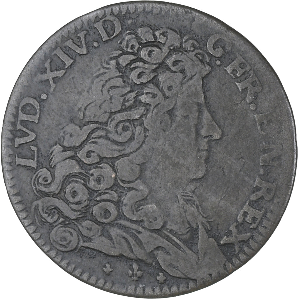 Italie, Piémont, Louis XIV, 1/2 Livre, 1704, Modène, TB+, Billon, Duplessy:1621
