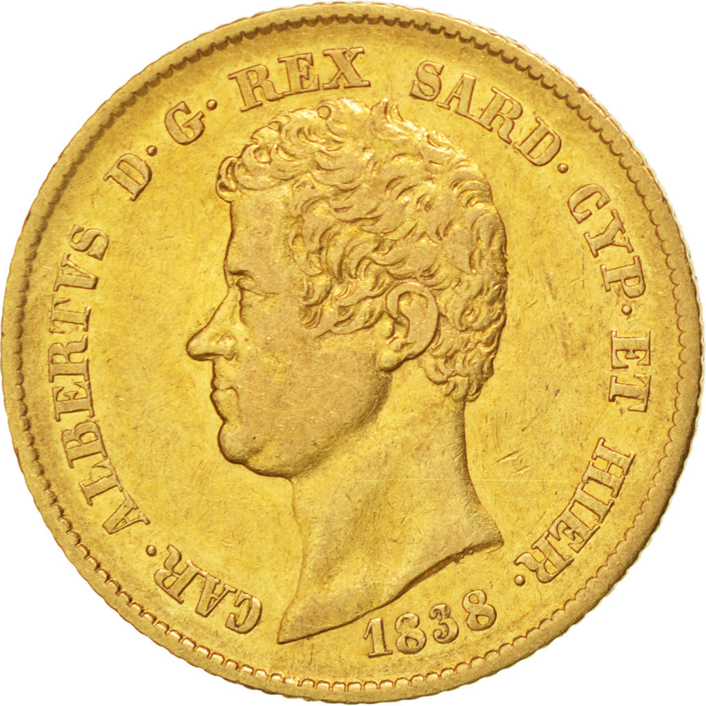 Moneta, STATI ITALIANI, SARDINIA, Carlo Alberto, 20 Lire, 1838, Torino, BB+