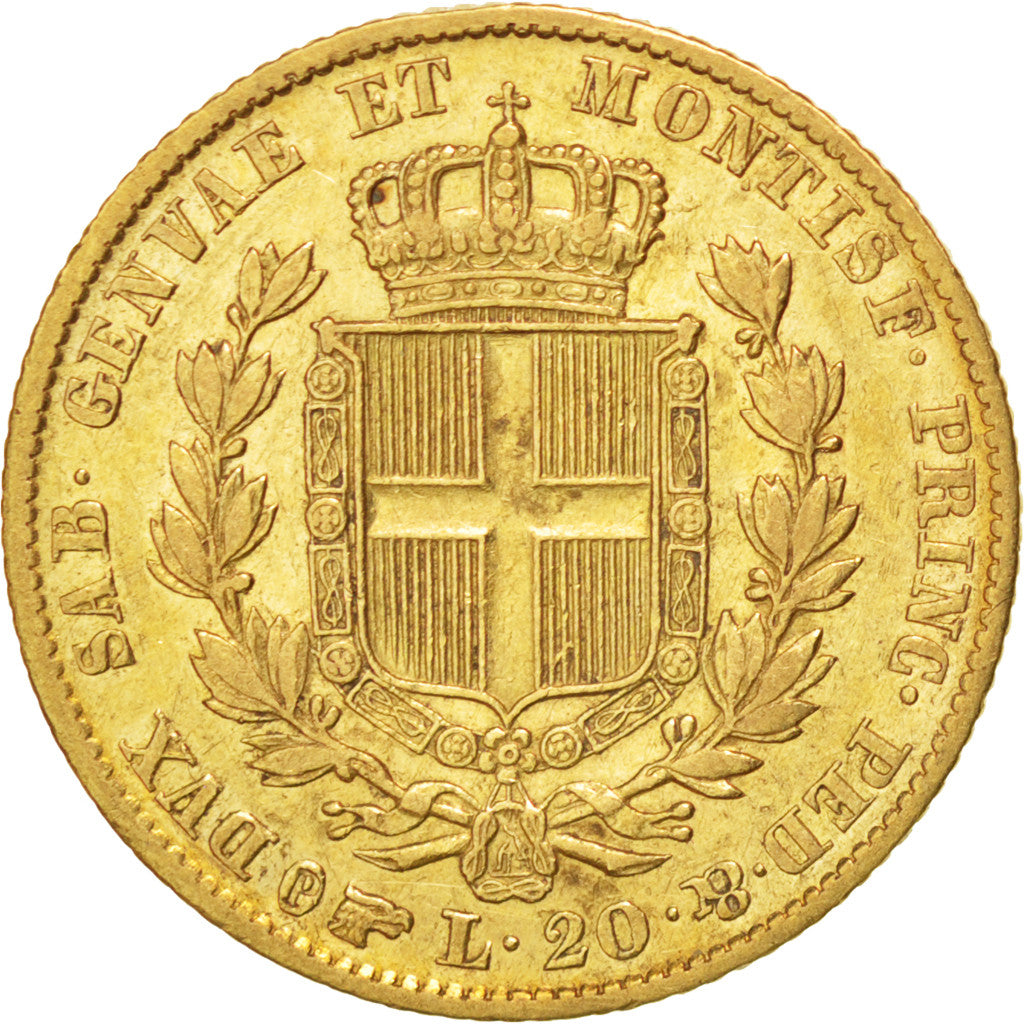 Moneta, STATI ITALIANI, SARDINIA, Carlo Alberto, 20 Lire, 1838, Torino, BB+