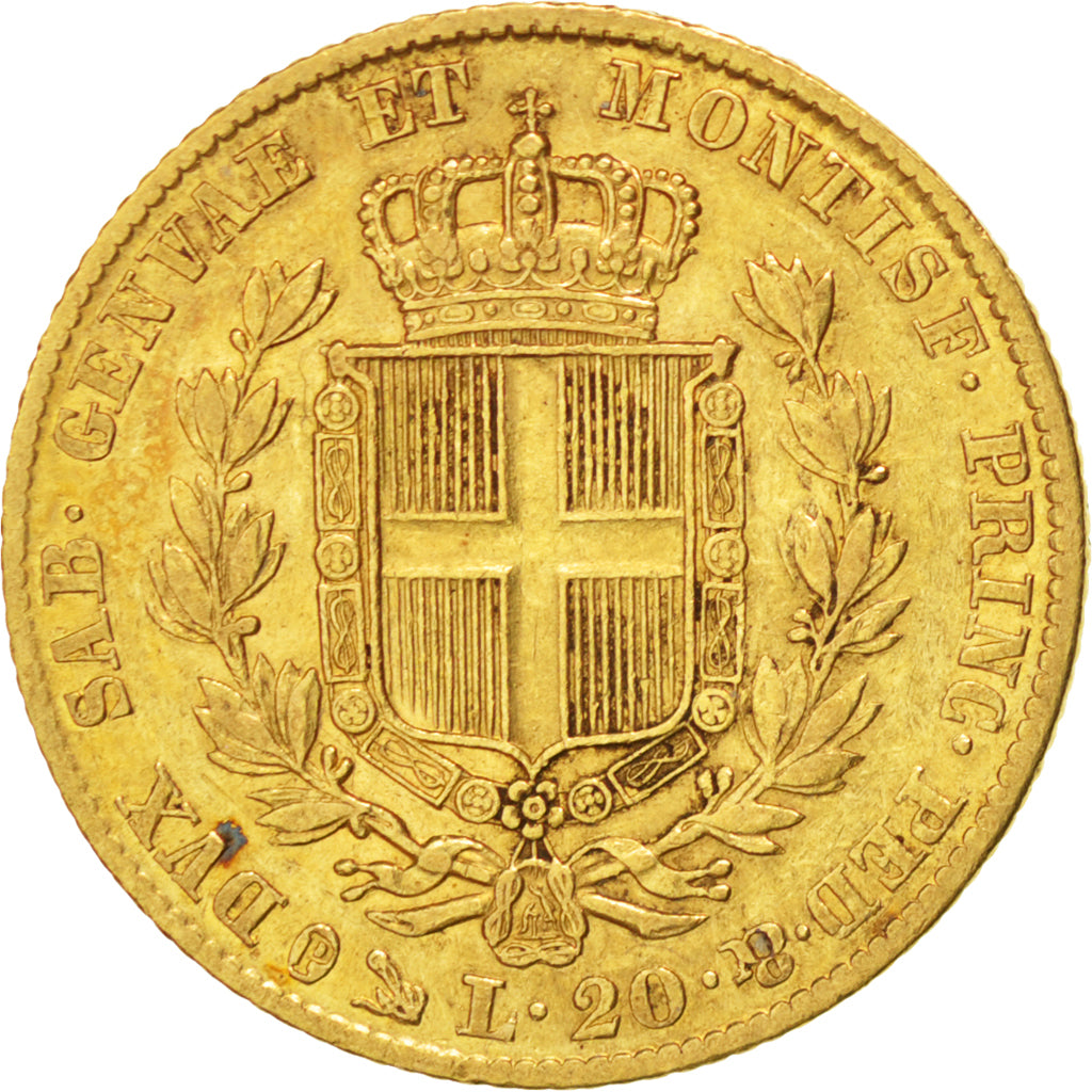 Coin, ITALIAN STATES, SARDINIA, Carlo Alberto, 20 Lire, 1849, Genoa, EF(40-45)