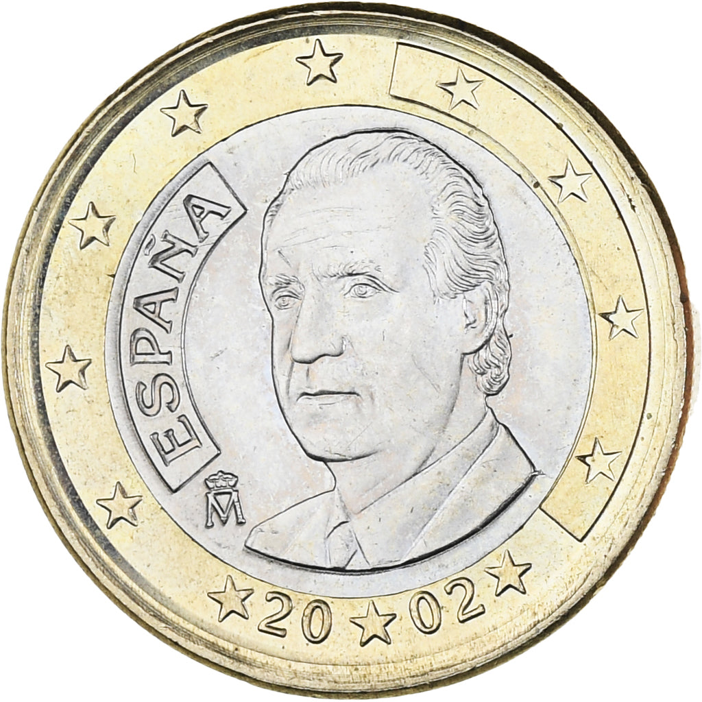 Espanha, Juan Carlos I, Euro, 2002, Madrid, AU(55-58), Bimetálico, KM:1046