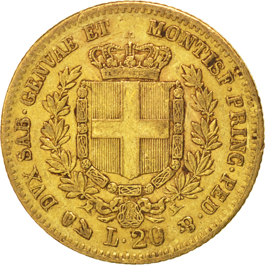 Coin, ITALIAN STATES, SARDINIA, Vittorio Emanuele II, 20 Lire, 1859, Genoa