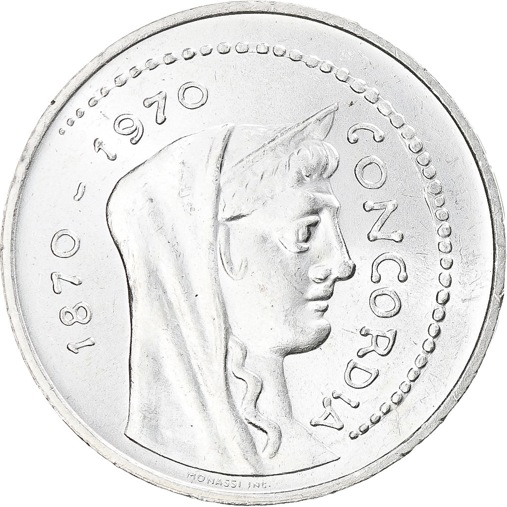 Italy, Concordia, 1000 Lire, 1970, Rome, AU(55-58), Silver, KM:101