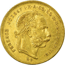 Münze, Ungarn, Franz Joseph I, 8 Forint 20 Francs, 1875, Kremnitz, SS+, Gold