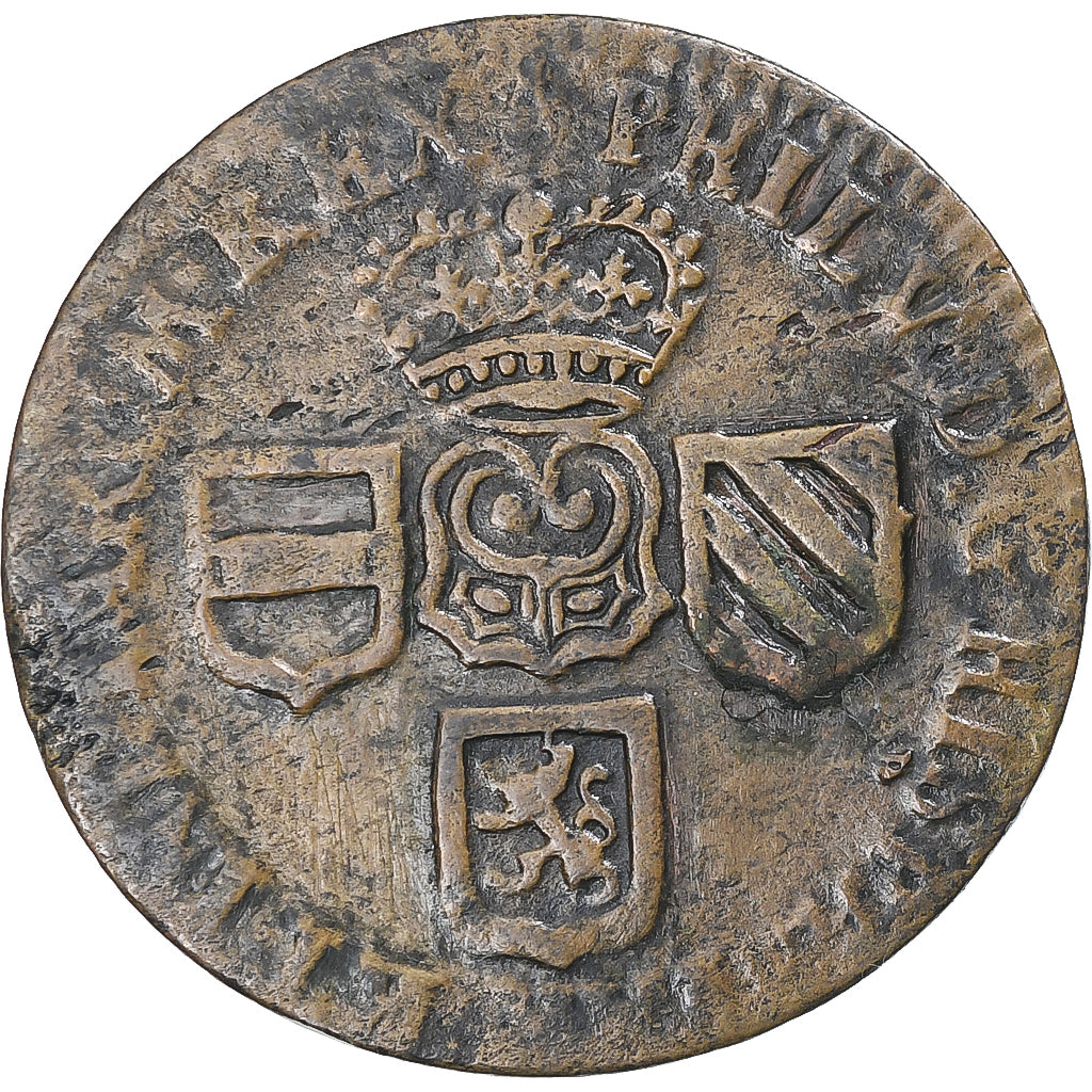 Spanish Netherlands, Philippe V, Liard, 1710, Namur, AU(50-53), Copper